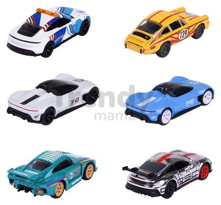 Autíčko Porsche Motorsport Deluxe Majorette kovové so zberateľským boxom 7,5 cm dĺžka 6 druhov