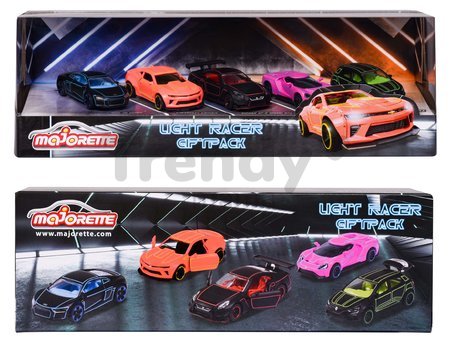 Autíčka Light Racer 5 Pieces Giftpack Majorette kovové dĺžka 7,5 cm sada 5 druhov v darčekovom balení