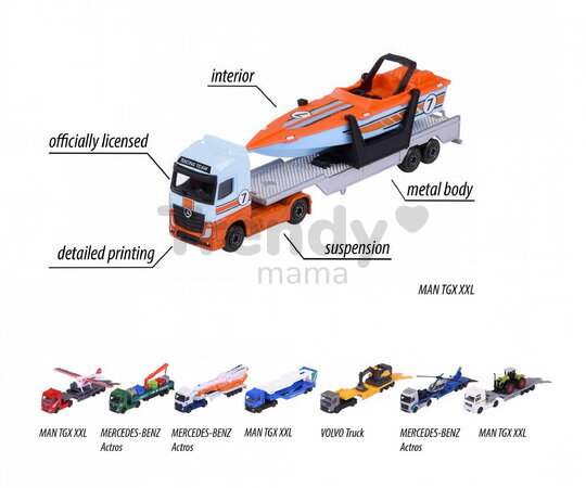Transportér mestský City Transporter Majorette kovový s pohyblivými časťami 20 cm dĺžka rôzne druhy