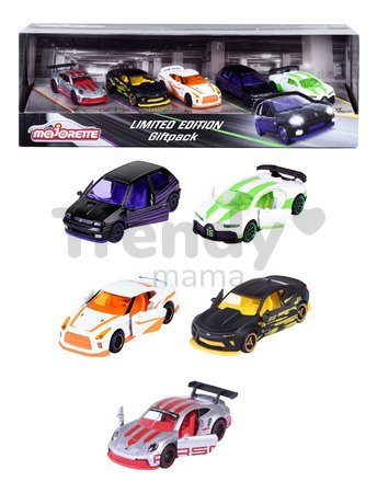 Autíčka Limited Edition 10 Giftpack 5 Pieces Majorette kovové dĺžka 7,5 cm sada 5 druhov v darčekovom balení