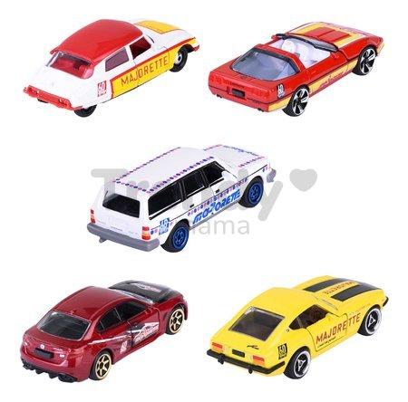 Autíčka Anniversary Edition 5 Pieces Giftpack Majorette kovové s odpružením dĺžka 7,5 cm sada 5 druhov v darčekovom balení