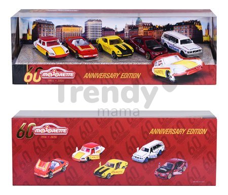 Autíčka Anniversary Edition 5 Pieces Giftpack Majorette kovové s odpružením dĺžka 7,5 cm sada 5 druhov v darčekovom balení