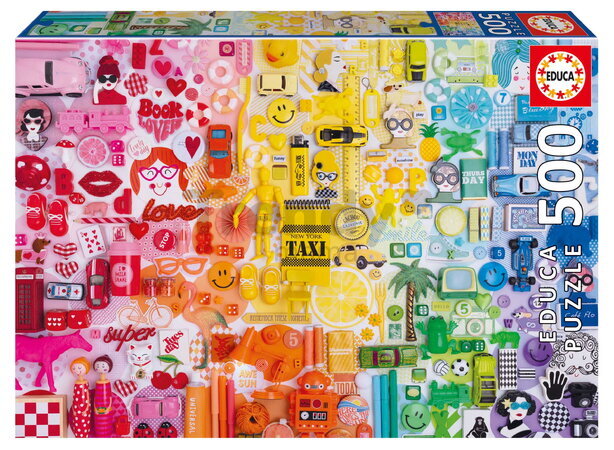 Puzzle Colourful Collage Educa 500 dílků a Fix lepidlo