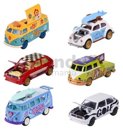 Autíčko VW The Originals Deluxe Cars Majorette kovové so zberateľským boxom 7,5 cm dĺžka 6 druhov