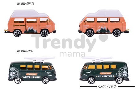 Autíčka VW The Originals Majorette kovové s nálepkami dĺžka 7,5 cm sada 2 druhov 3 varianty