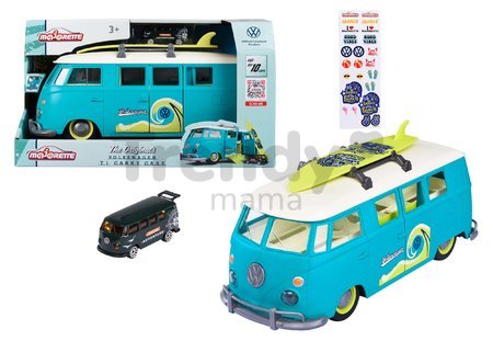 Autíčko karavan VW The Originals T1 Majorette so svetlom a 1 zberateľským autíčkom dĺžka 32,5 cm