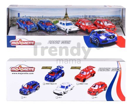 Autíčka French Touch 5 Pieces Giftpack Majorette kovové s odpružením dĺžka 7,5 cm sada 5 druhov v darčekovom balení