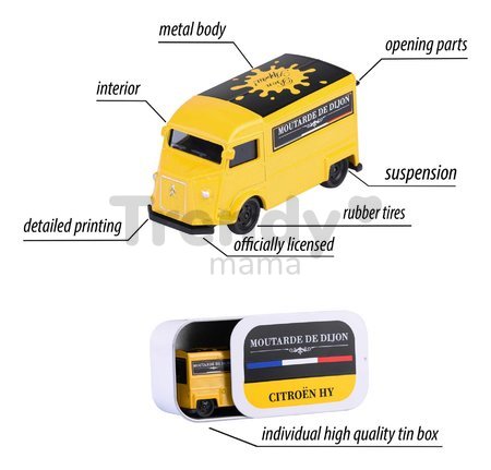 Autíčko French Touch Deluxe Cars Majorette kovové s odpružením a zberateľským boxom dĺžka 7,5 cm 6 rôznych druhov