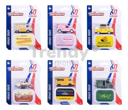 Autíčko French Touch Deluxe Cars Majorette kovové s odpružením a zberateľským boxom dĺžka 7,5 cm 6 rôznych druhov