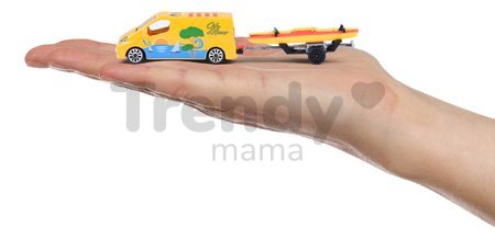 Autíčko s prívesom French Touch Trailer Majorette kovové s odpružením dĺžka 13 cm 4 rôzne druhy