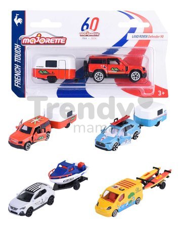 Autíčko s prívesom French Touch Trailer Majorette kovové s odpružením dĺžka 13 cm 4 rôzne druhy