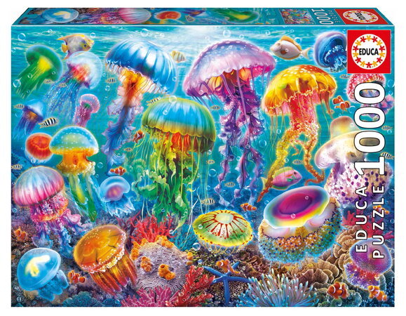 Puzzle Jellyfish Educa 1000 dílků a Fix lepidlo