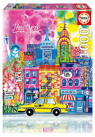 Puzzle New York By Car Pintos Educa 1000 dielov a Fix lepidlo od 11 rokov EDU20558
