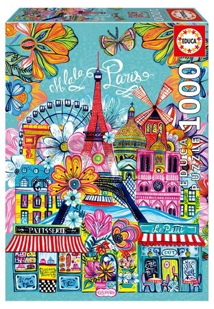 Puzzle Paris By Car Pintos Educa 1000 dílků a Fix lepidlo