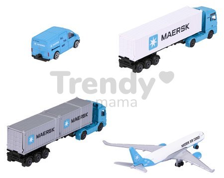 Autíčko prepravné MAERSK Transport Vehicles Majorette kovové 17 cm dĺžka 3 druhy