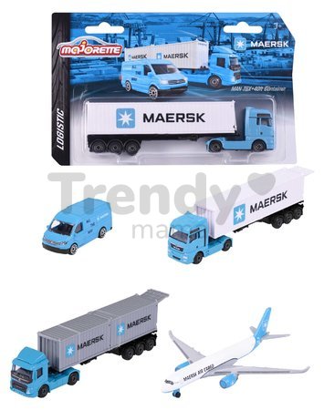 Autíčko prepravné MAERSK Transport Vehicles Majorette kovové 17 cm dĺžka 3 druhy