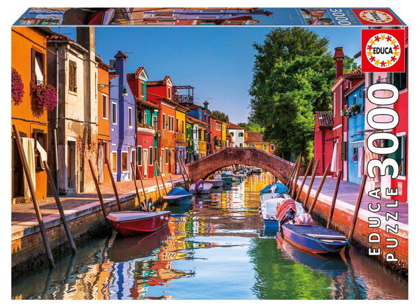 Puzzle Burano Italy Educa 3000 dielov a Fix lepidlo od 11 rokov EDU20577