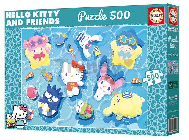 Puzzle Hello Kitty & Friends Educa 500 de piese și lipici Fix de la 11 ani