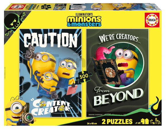 Puzzle Mimoni Educa 2x500 dílků a Fix lepidlo