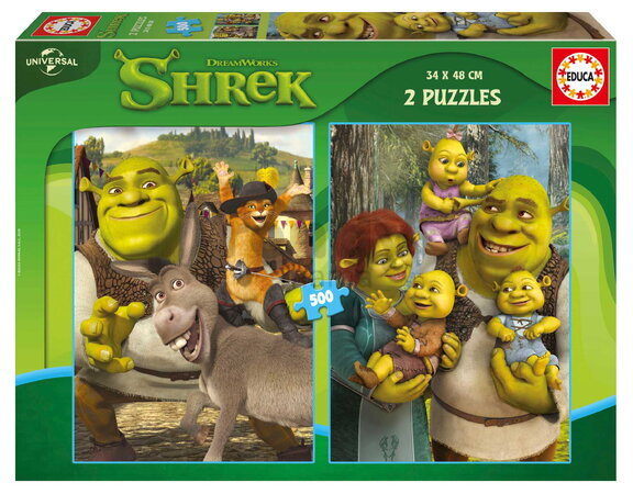 Puzzle Shrek Dreamworks Educa 2 × 500 dílků a Fix lepidlo