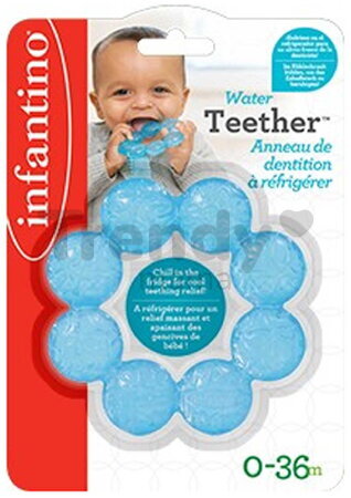Chladiace hryzátko Water Teether Aqua Infantino vhodné do chladničky modré od 0 mes