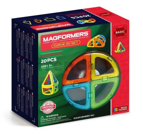 Stavebnica magnetická Oblúky Curve Set Basic Magformers 20 dielov