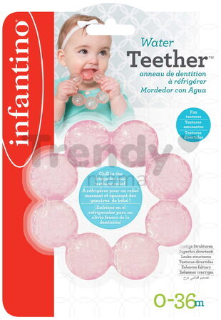 Chladiace hryzátko Water Teether Infantino vhodné do chladničky ružové od 0 mes