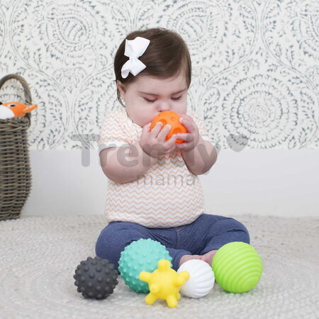 Senzorické loptičky s textúrami Textured Multi Ball Set Infantino 6 farebných loptičiek od 6 mes INF206688-09