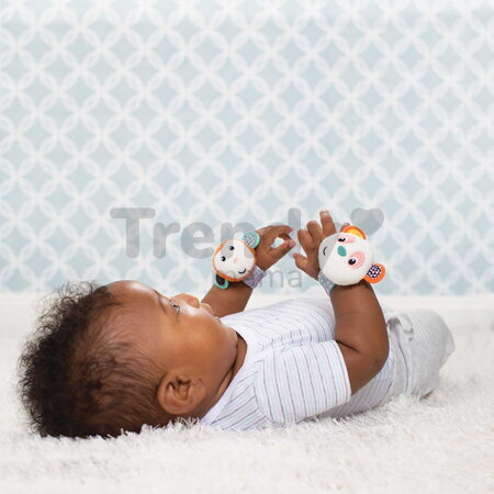 Hrkálky na ruku Opička a Panda Wrist Rattles Infantino na suchý zips od 0 mes