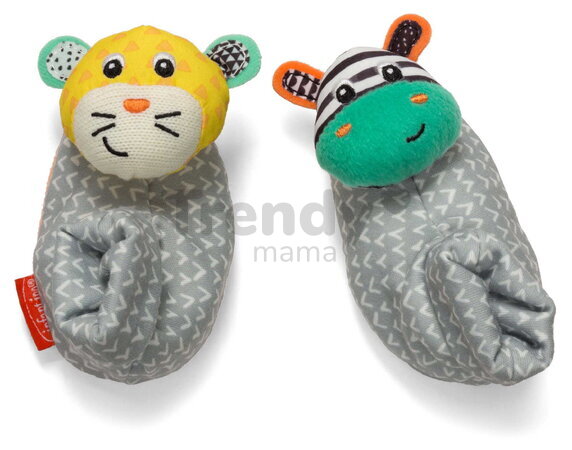 Papučky s hrkálkou Zebra & Tiger Foot Rattle Infantino od 0 mes INF206893-00