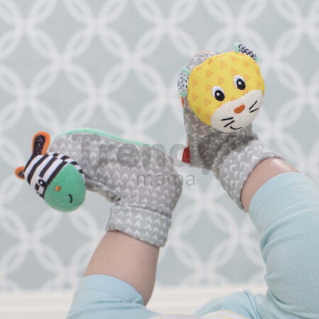 Papučky s hrkálkou Zebra & Tiger Foot Rattle Infantino od 0 mes INF206893-00
