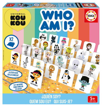 Spoločenská hra Uhádni kto som Who am I Dreamworks Educa 48 kartičiek pre 2 hráčov od 5 rokov v španielčine angličtine francúzštine a portugalčine EDU