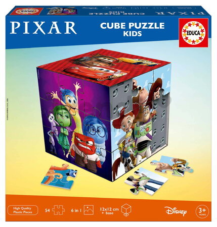 Puzzle Disney Pixar 3D Puzzle Kids Educa 54 dielikov so 6 obrázkami od 3 rokov EDU20714