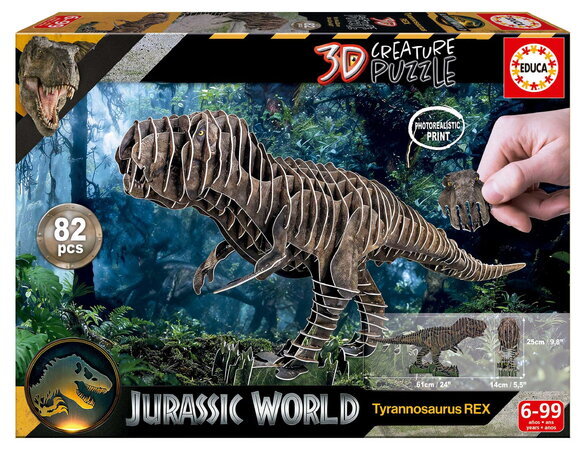 Puzzle dinosaurus T-Rex 3D Creature Puzzle Educa dĺžka 61 cm 82 dielov od 6 rokov EDU20716