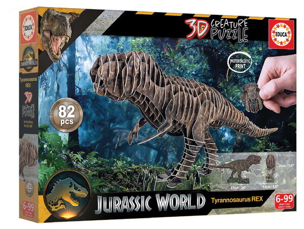 Puzzle dinosaurus T-Rex 3D Creature Puzzle Educa dĺžka 61 cm 82 dielov od 6 rokov EDU20716