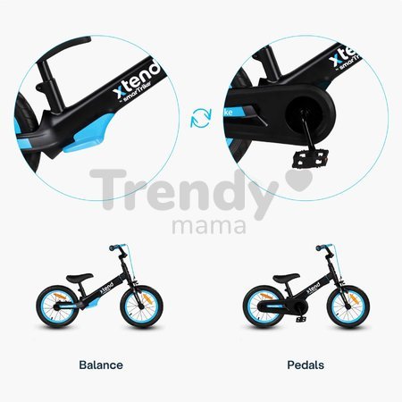 Bicykel a odrážadlo 2v1 Xtend Bike Blue smarTrike rozšíriteľný rám z magnézia s výškovo nastaviteľným sedadlom a riadidlami s prednou brzdou od 3 do 7