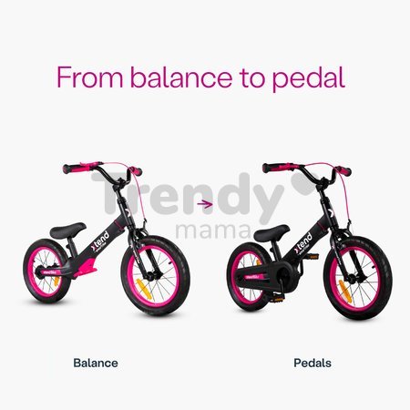Bicykel a odrážadlo 2v1 Xtend Bike Pink smarTrike rozšíriteľný rám z magnézia s výškovo nastaviteľným sedadlom a riadidlami s prednou brzdou od 3 do 7