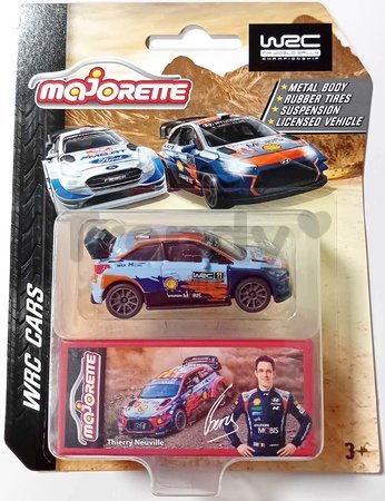 Autíčko rally WRC Cars Majorette kovové s gumenými kolieskami a zberateľskou krabičkou 7,5 cm dĺžka rôzne druhy