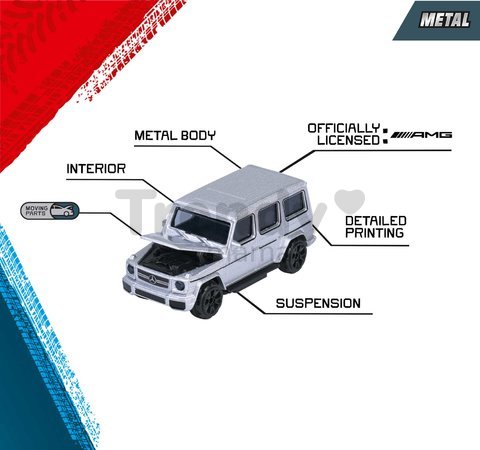 Autíčko Mercedes-AMG Premium Majorette kovové 6 rôznych druhov dĺžka 7,5 cm 1:64