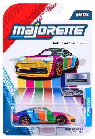 Mașinuță Porsche Premium Majorette 6 tipuri diferite, metal, cu piese mobile, lungime 7,5 cm, 1:64