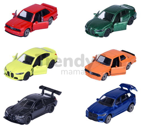 Mașinuță BMW Premium Majorette metalică, cu suspensie; lungime 7,5 cm; 6 tipuri diferite