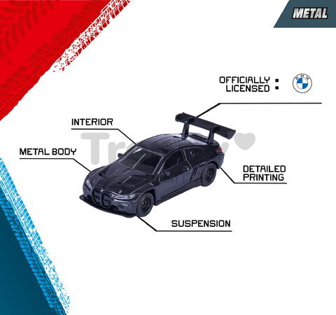 Mașinuță BMW Premium Majorette metalică, cu suspensie; lungime 7,5 cm; 6 tipuri diferite