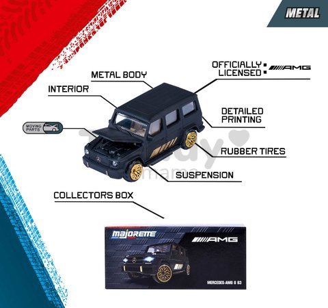 Autíčko Mercedes-AMG Deluxe Majorette kovové 6 rôznych druhov so zberateľským boxom dĺžka 7,5 cm 1:64