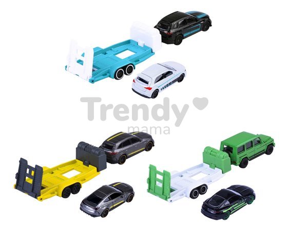 Autíčko s prívesom Mercedes-AMG Deluxe Majorette kovové 3 rôzne druhy dĺžka 18 cm