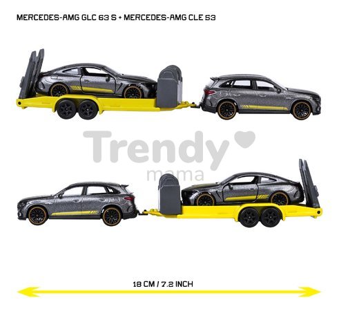 Autíčko s prívesom Mercedes-AMG Deluxe Majorette kovové 3 rôzne druhy dĺžka 18 cm