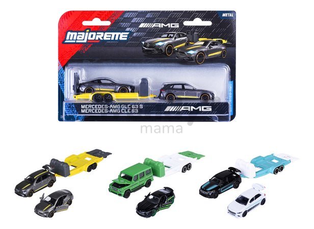 Autíčko s prívesom Mercedes-AMG Deluxe Majorette kovové 3 rôzne druhy dĺžka 18 cm