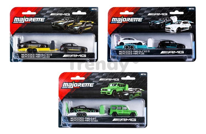 Autíčko s prívesom Mercedes-AMG Deluxe Majorette kovové 3 rôzne druhy dĺžka 18 cm