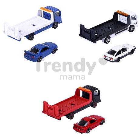 Camion cu mașinuță JDM Legends Majorette metalice, 3 tipuri diferite, lungime 1:64