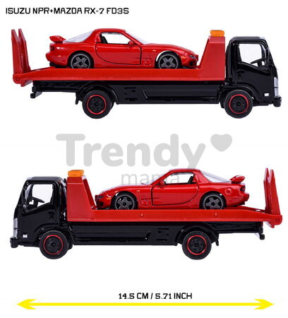 Camion cu mașinuță JDM Legends Majorette metalice, 3 tipuri diferite, lungime 1:64