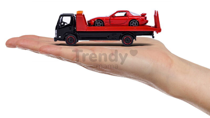 Camion cu mașinuță JDM Legends Majorette metalice, 3 tipuri diferite, lungime 1:64